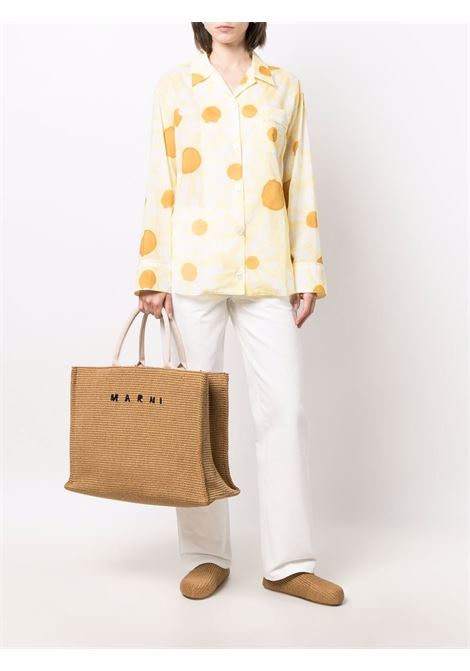 large basket bag woman beige MARNI | SHMQ0034U1 P3860Z0R42